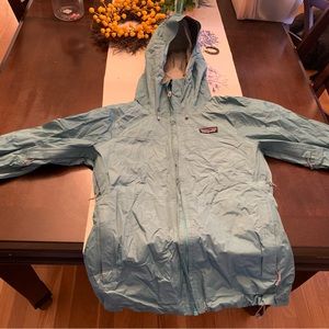 EUC Patagonia rain coat, light aqua, size small